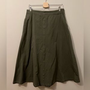 MUJI Heavy Cotton A-line Midi Skirt